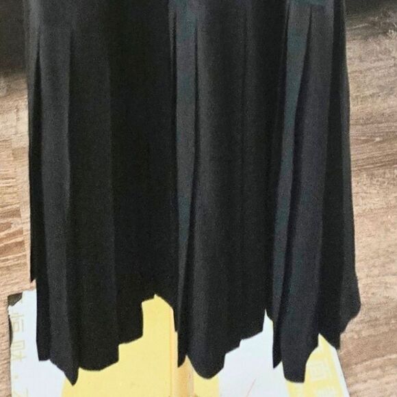 Vintage Black Satin Pleated Bottom Maxi Slip Dress - Picture 8 of 8